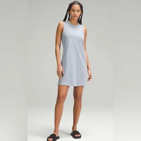 Lululemon Classic Cotton Light Blue Sleeveless Dress - Picture 1 of 6